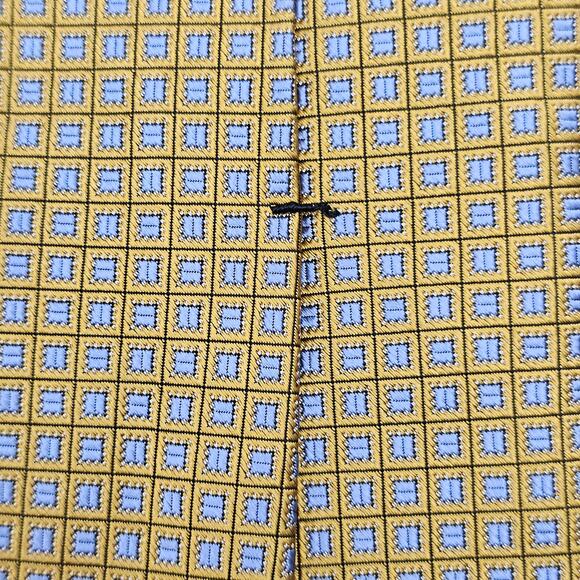 Brooks Brothers Makers USA Made Gold Geometric Blue Silk Tie Classic 58" - Picture 6 of 6